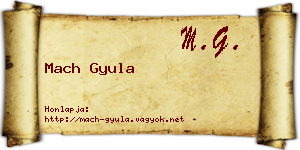 Mach Gyula névjegykártya
