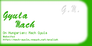 gyula mach business card